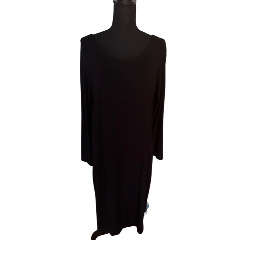 Eileen Fisher Black Long Sleeve Midi Dress